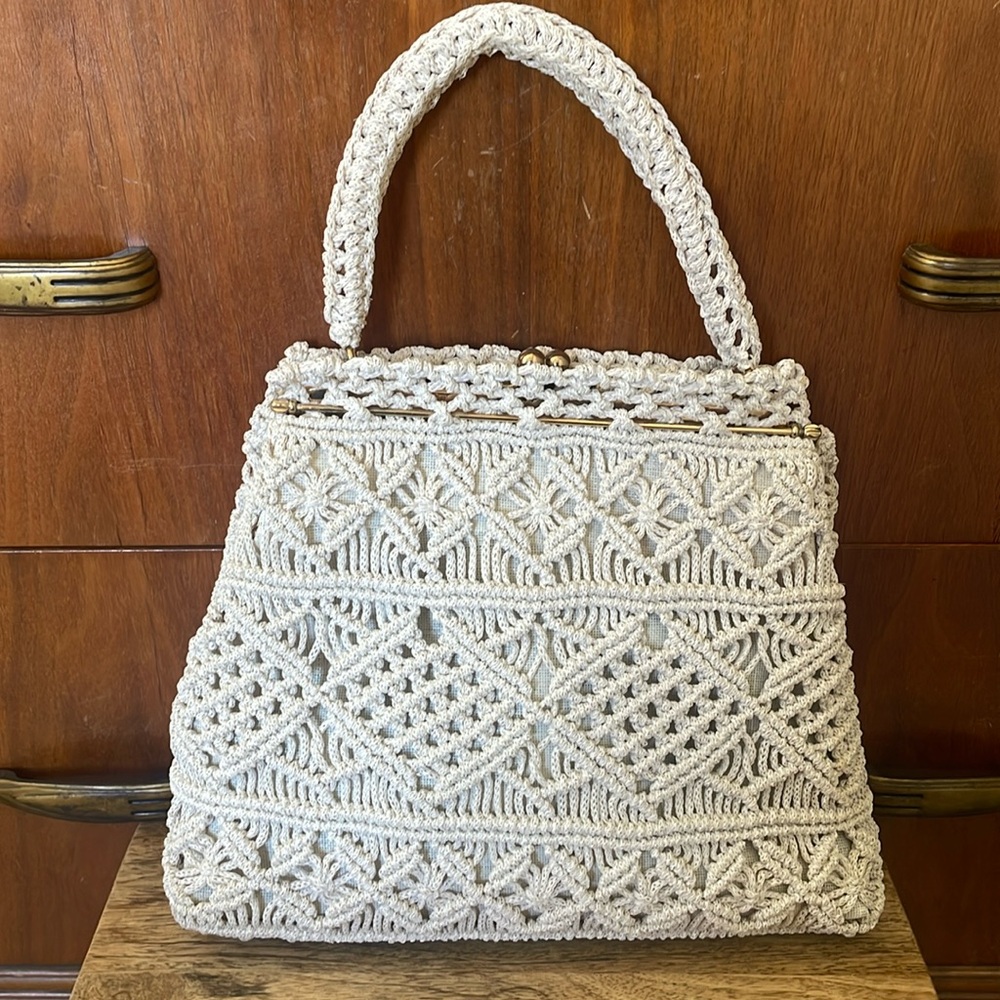 🤍VTG Macrame purse New never used